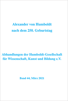 Buchumschlag vorne: Alexander von Humboldt nach dem 250. Geburtstag.