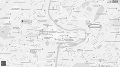Stadtplan Bern, schwarzweiss, mit LaPergola und Casino